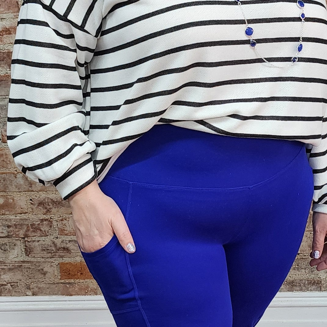 Blue Leggings with Pockets