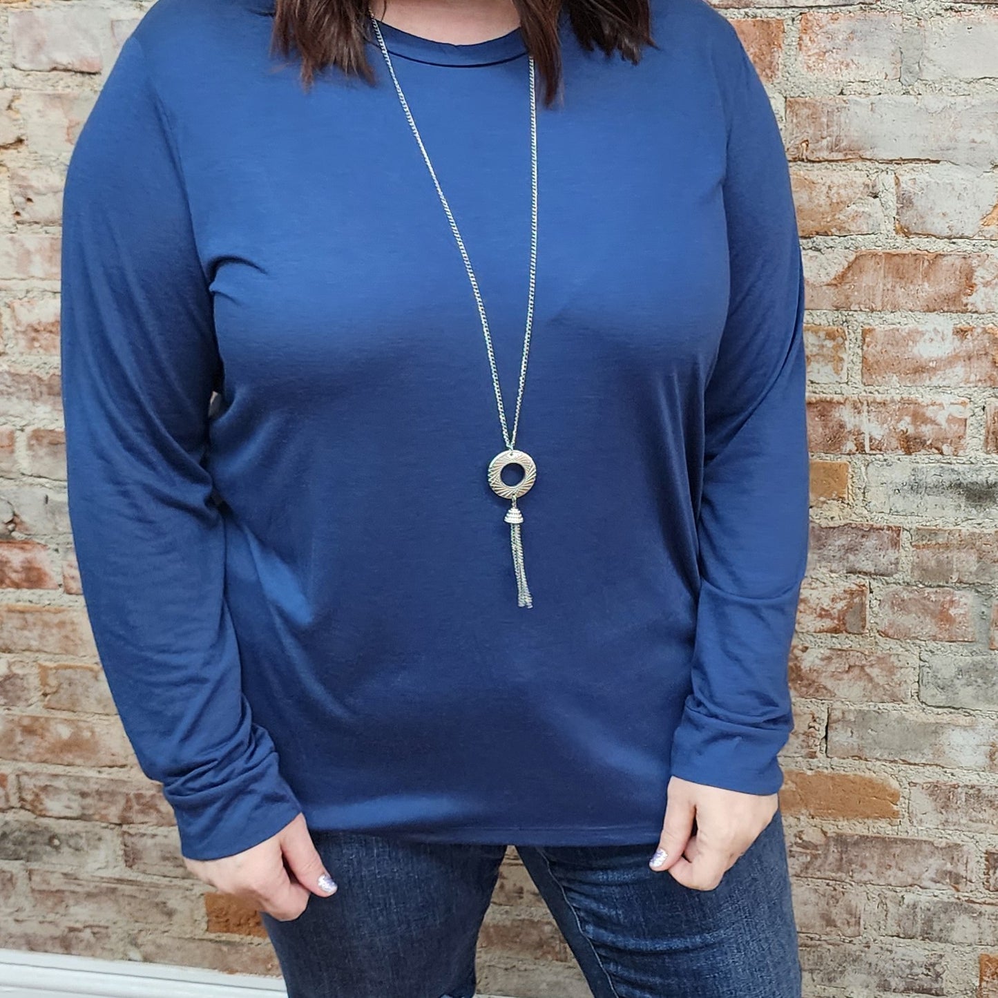 Blue Long Sleeve Top
