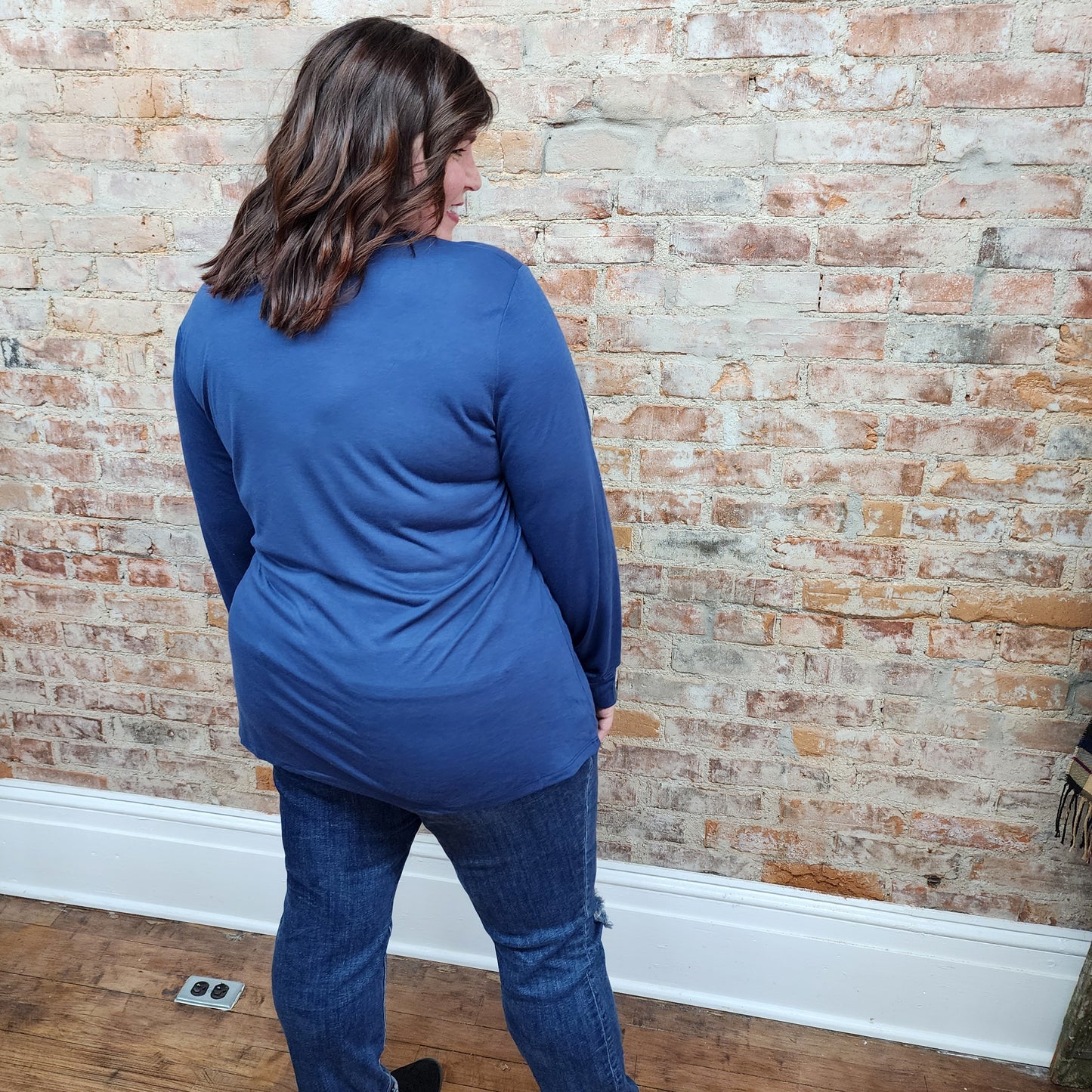 Blue Long Sleeve Top