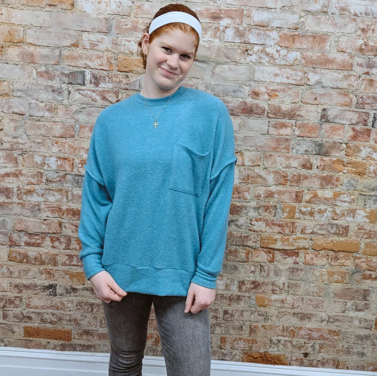 Dusty Teal Soft Sweater