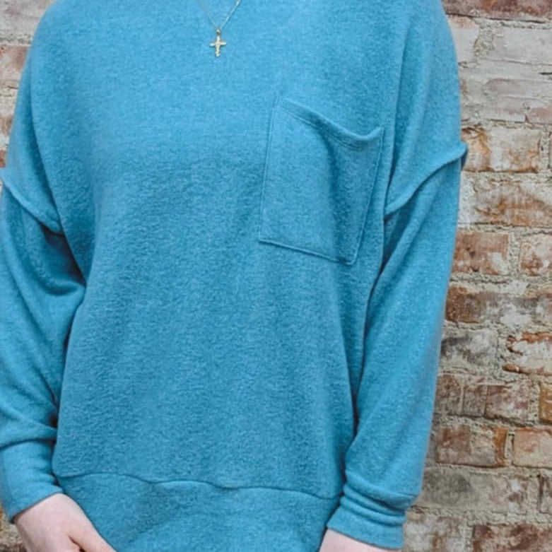 Dusty Teal Soft Sweater