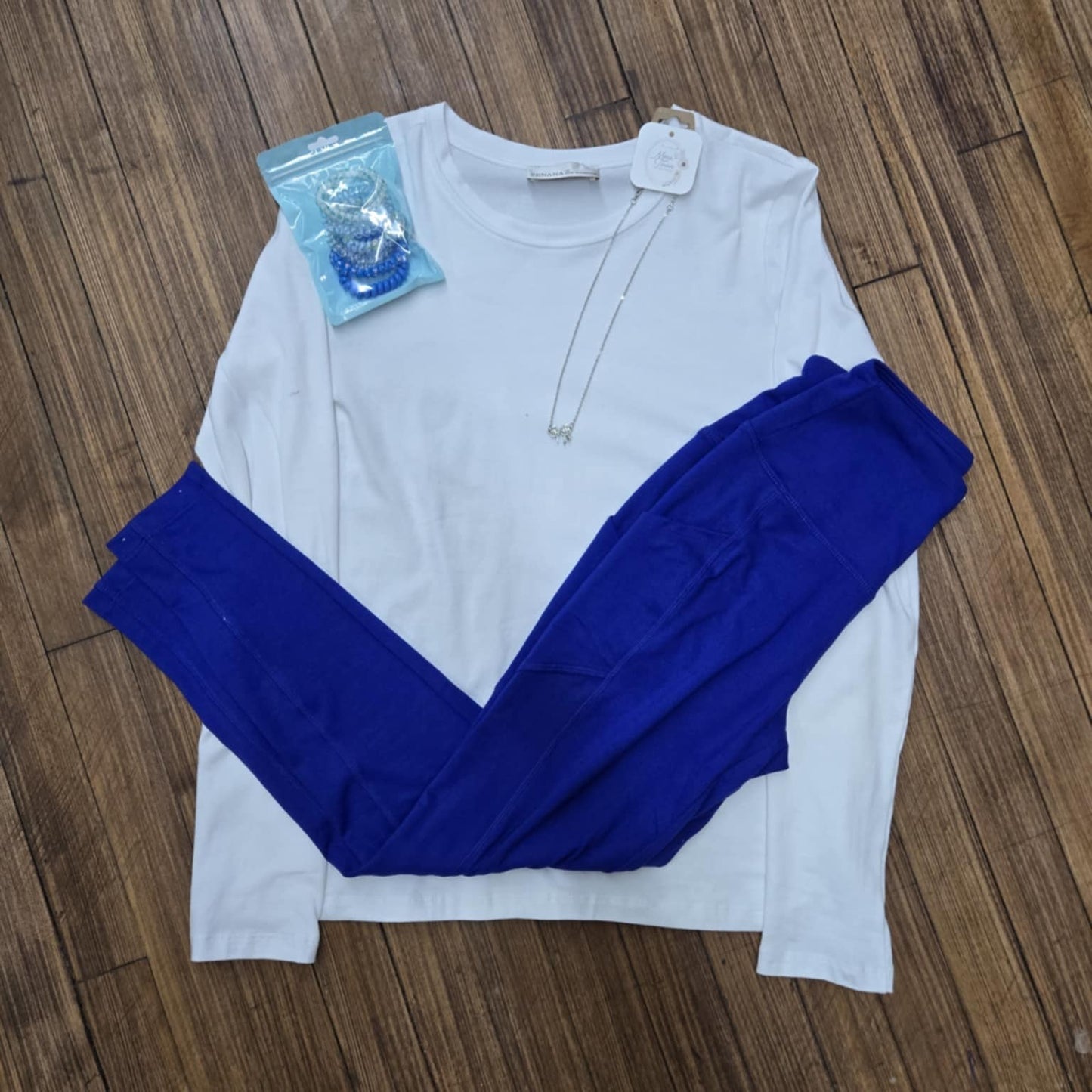 Blue Leggings with Pockets