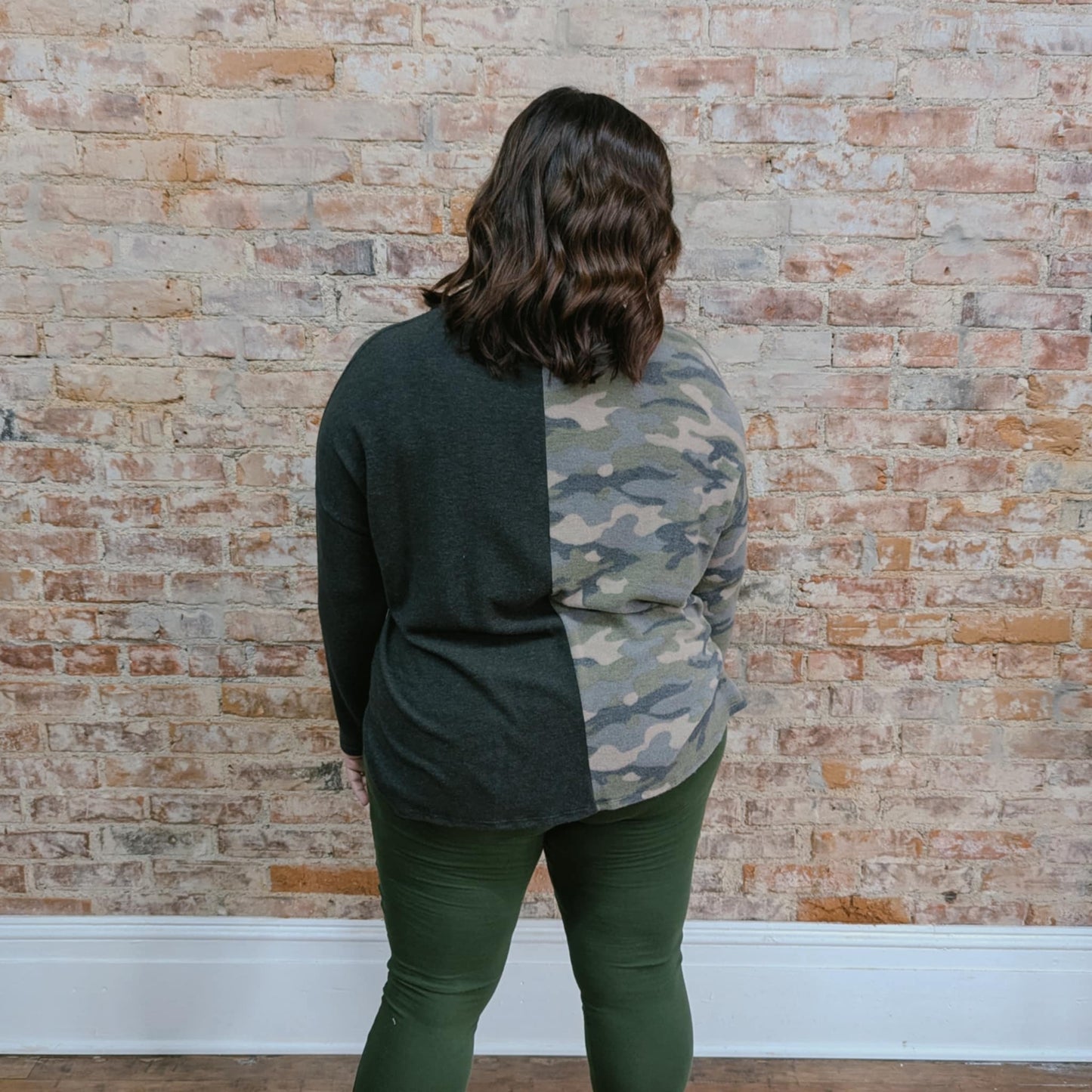 Camo Colorblock Top
