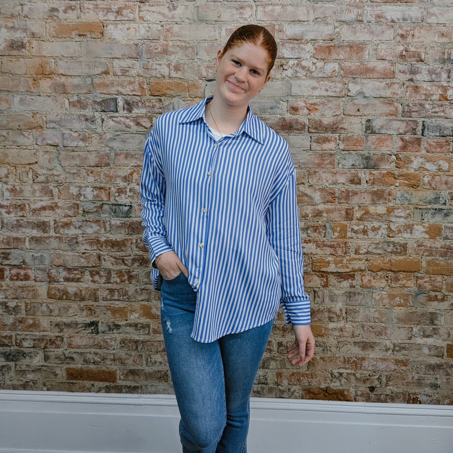 Blue Striped Button Down