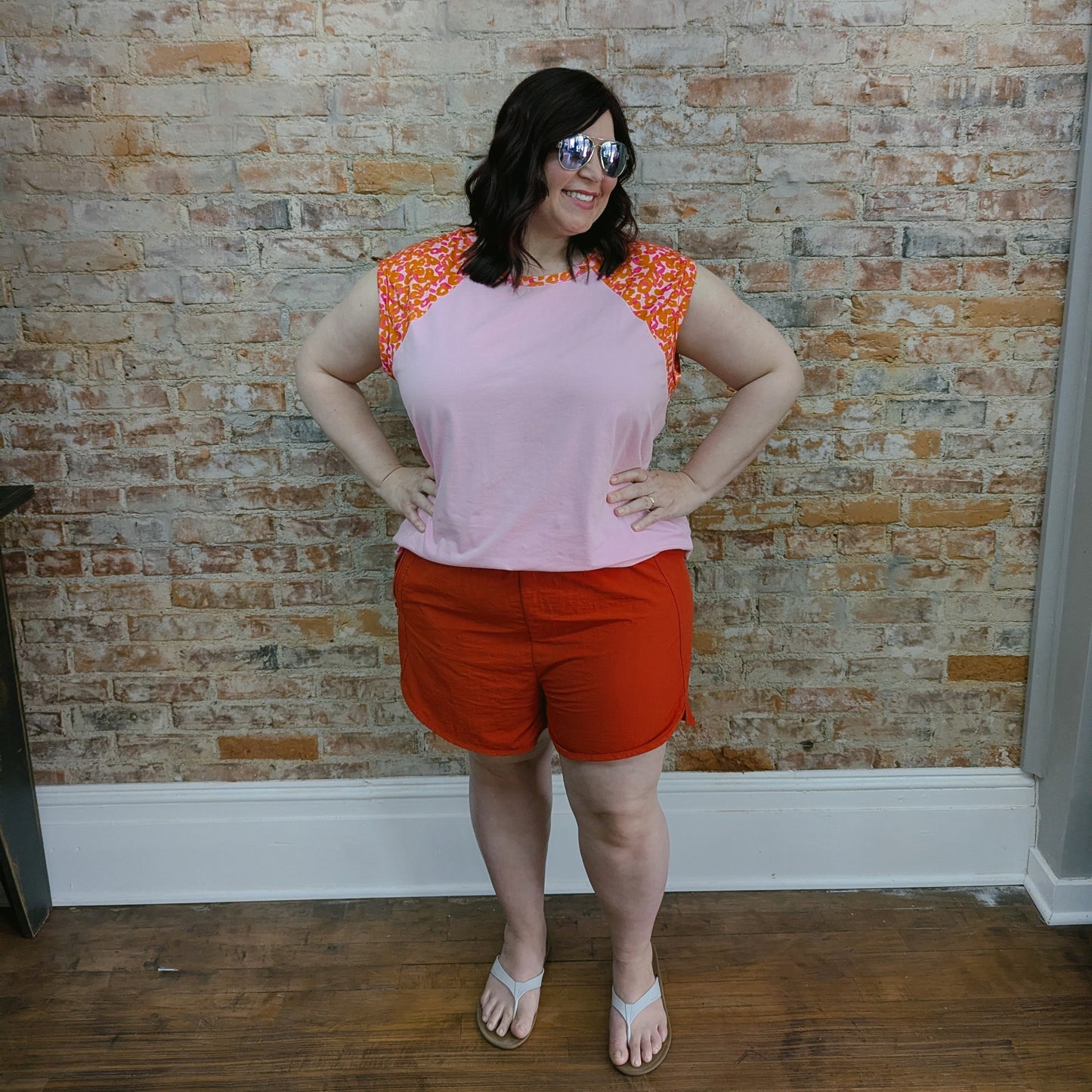 Copper Smocked Athletic Shorts