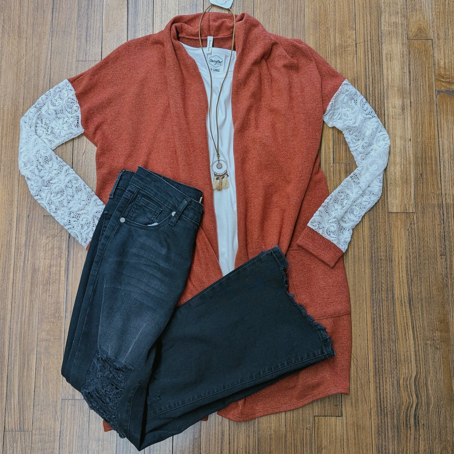 Lace Sleeve Cardigan