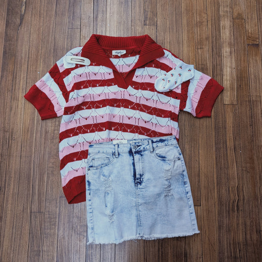 Strawberry Sunset Knit Top