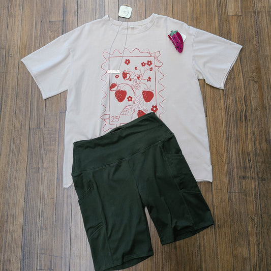 Strawberry Stamp Graphic Tee