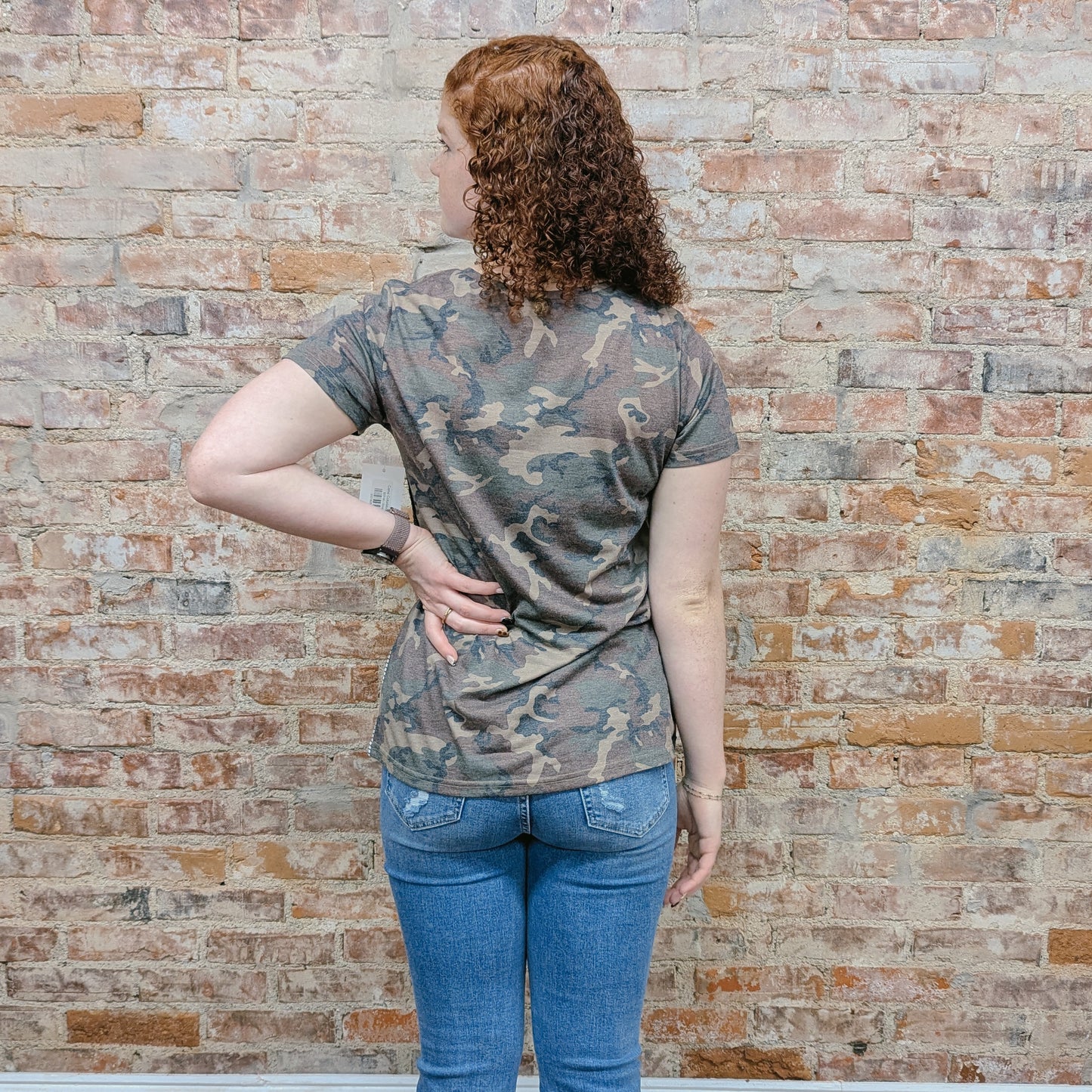 Camo Colorblock Top