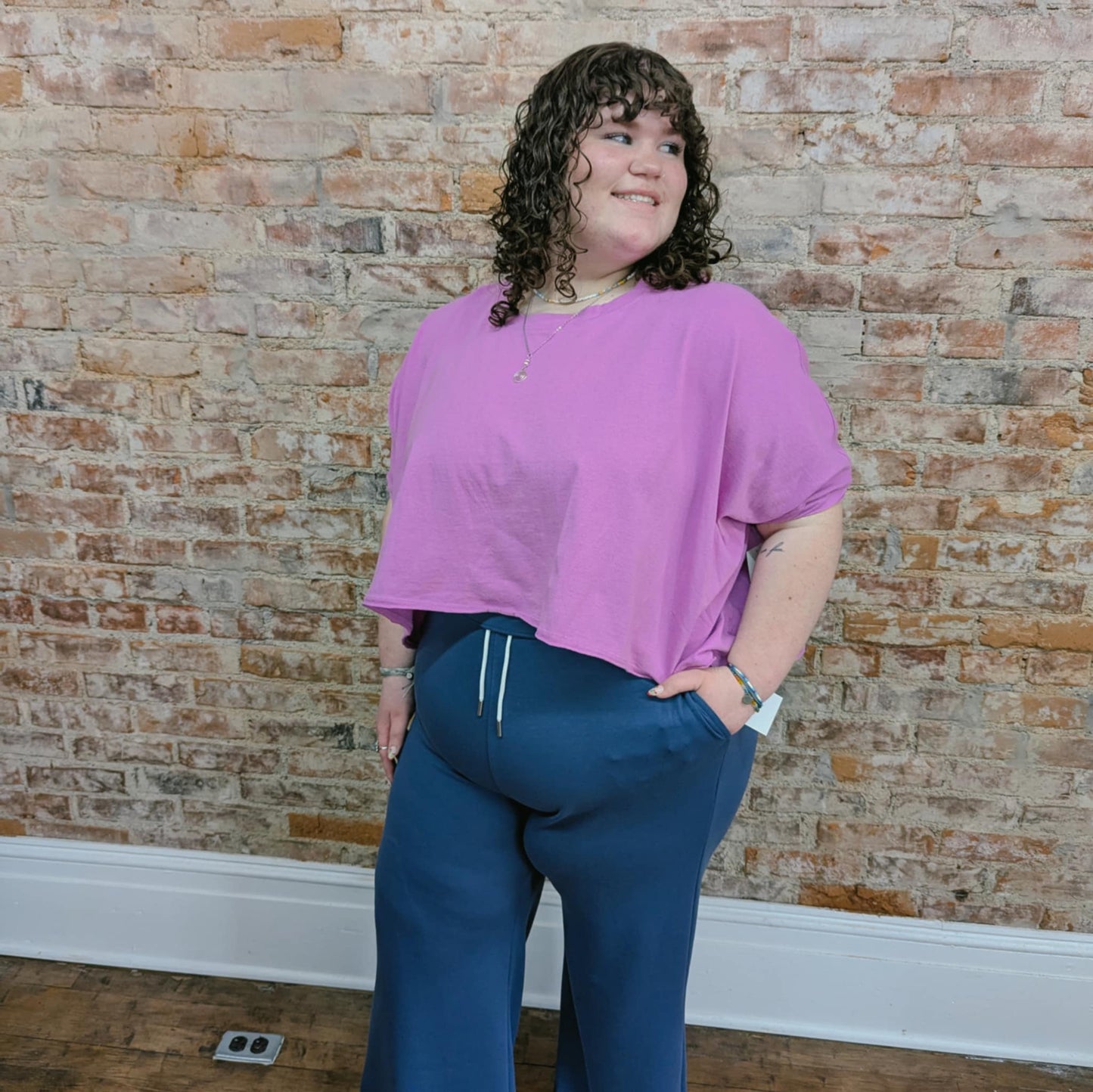 Oversized Drop Shoulder Crop