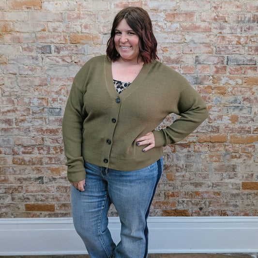 Dark Olive Cardigan