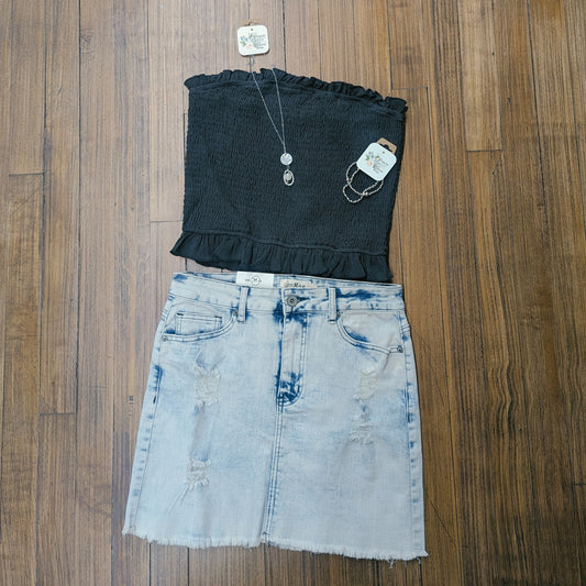 Black Ribbed Tube Top