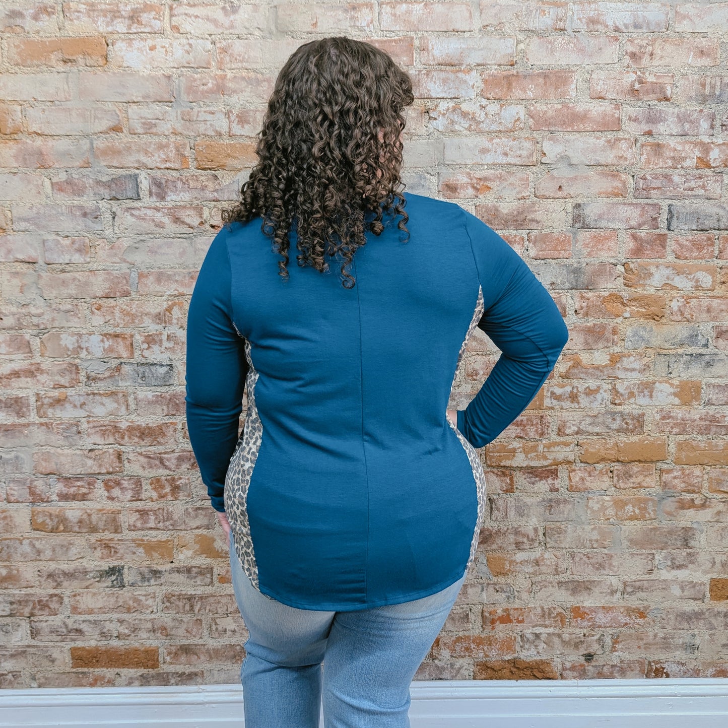 Animal Print Teal Top