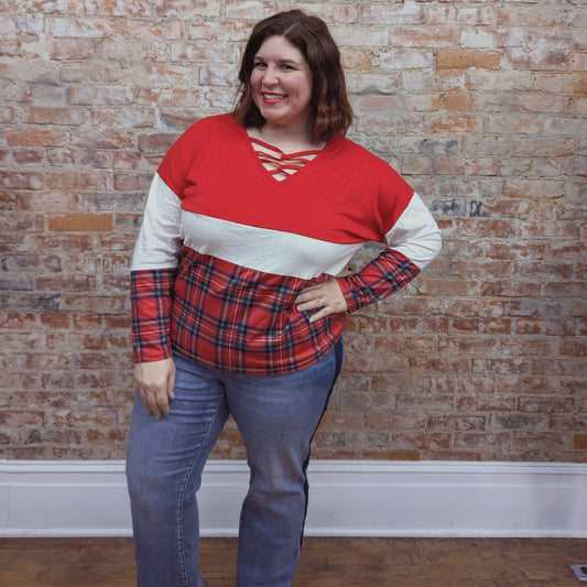 Yuletide Colorblock Top