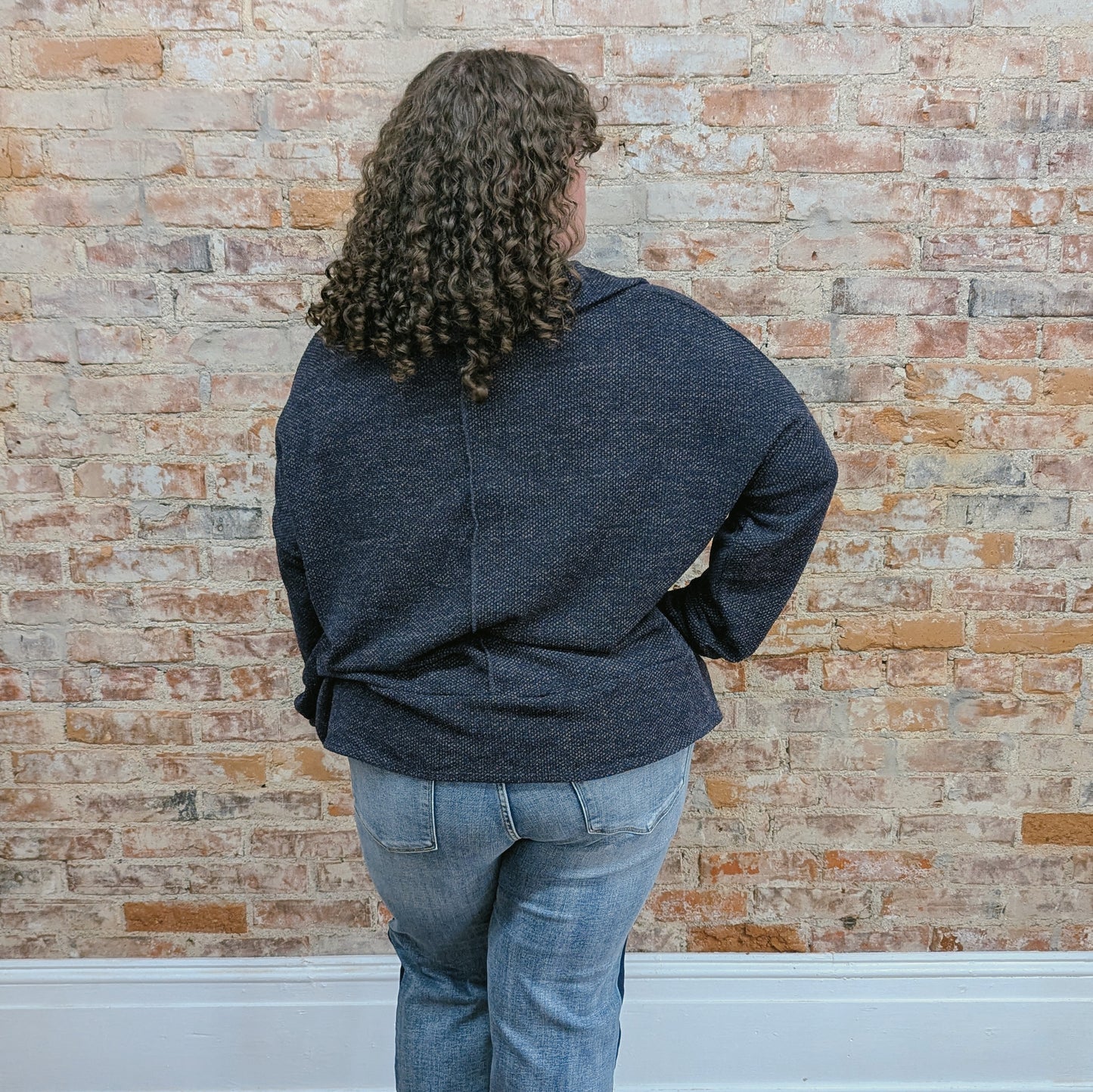 Charcoal Knit Collar Sweater