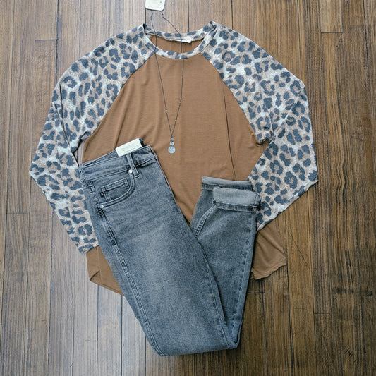 Caramel Animal Print Top
