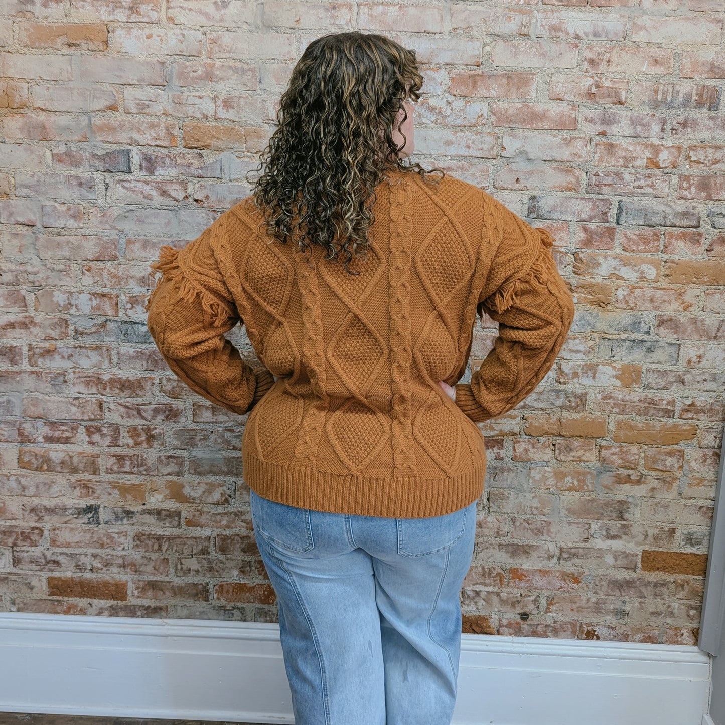 Thick Knit Fringe Sweater