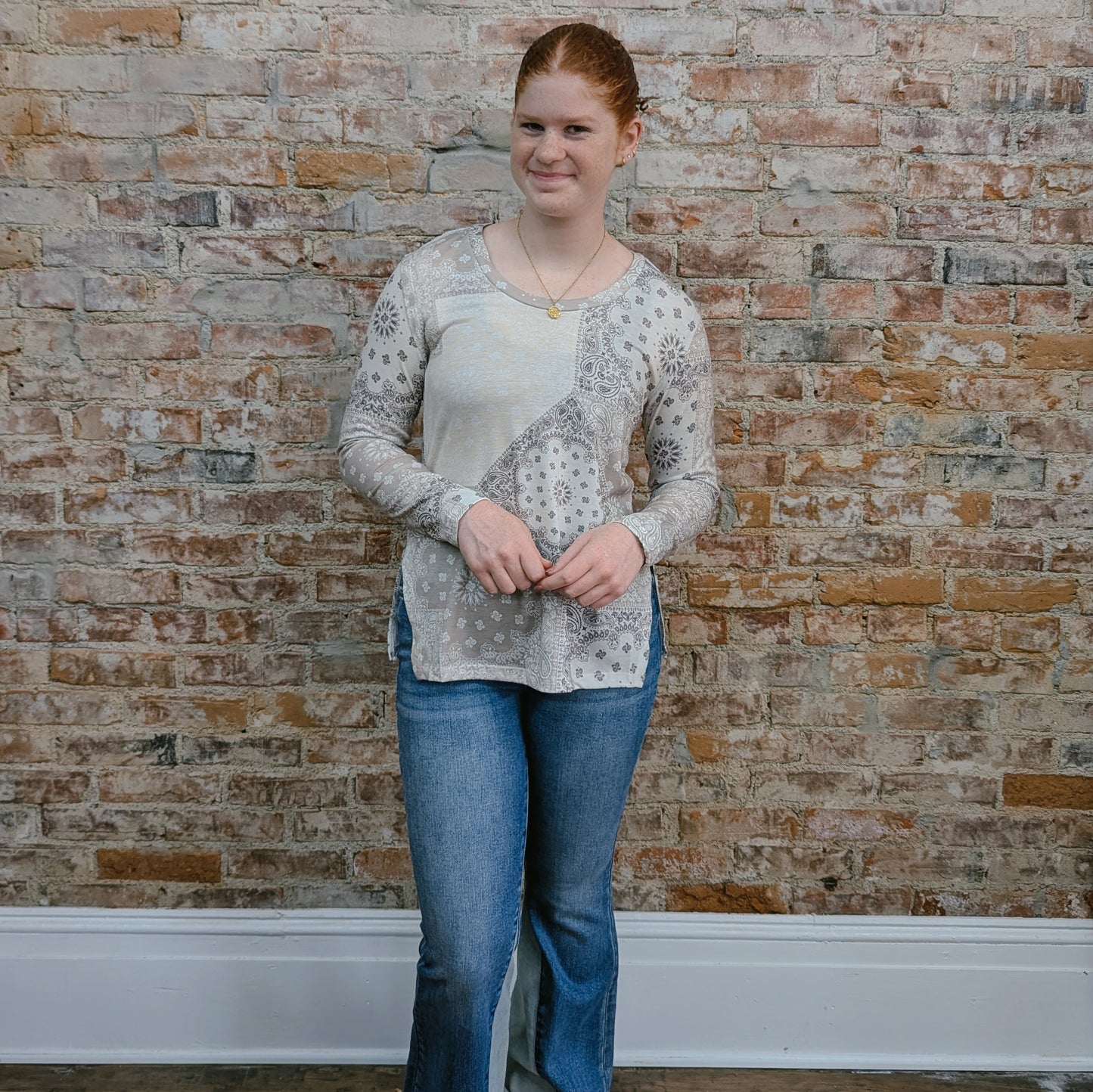 Bandana Print Long Sleeve