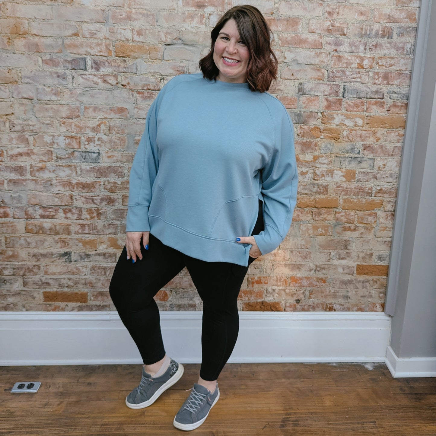 Black Wide Band Leggings with Pockets