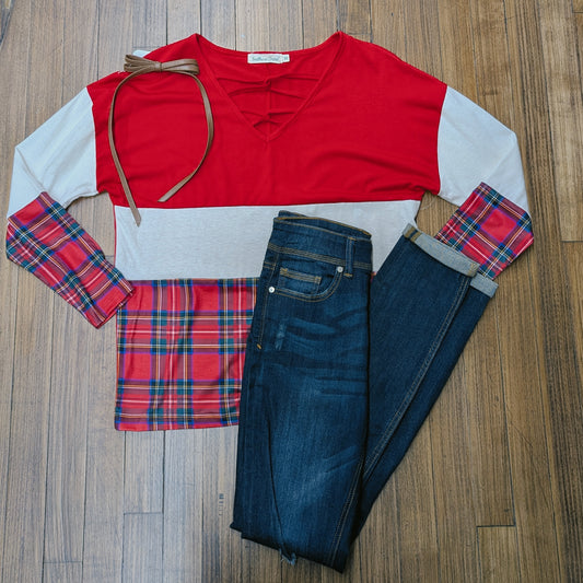 Yuletide Colorblock Top