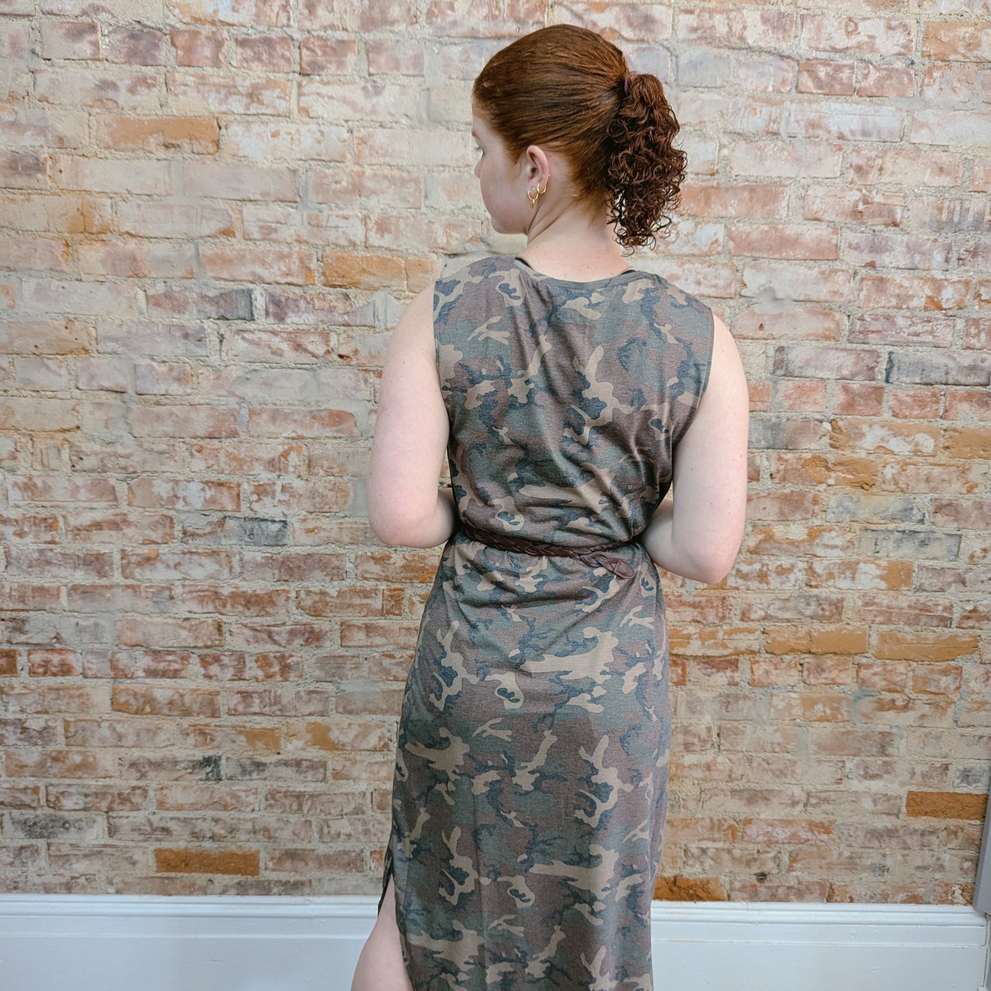 Sleeveless Camo Maxi Dress