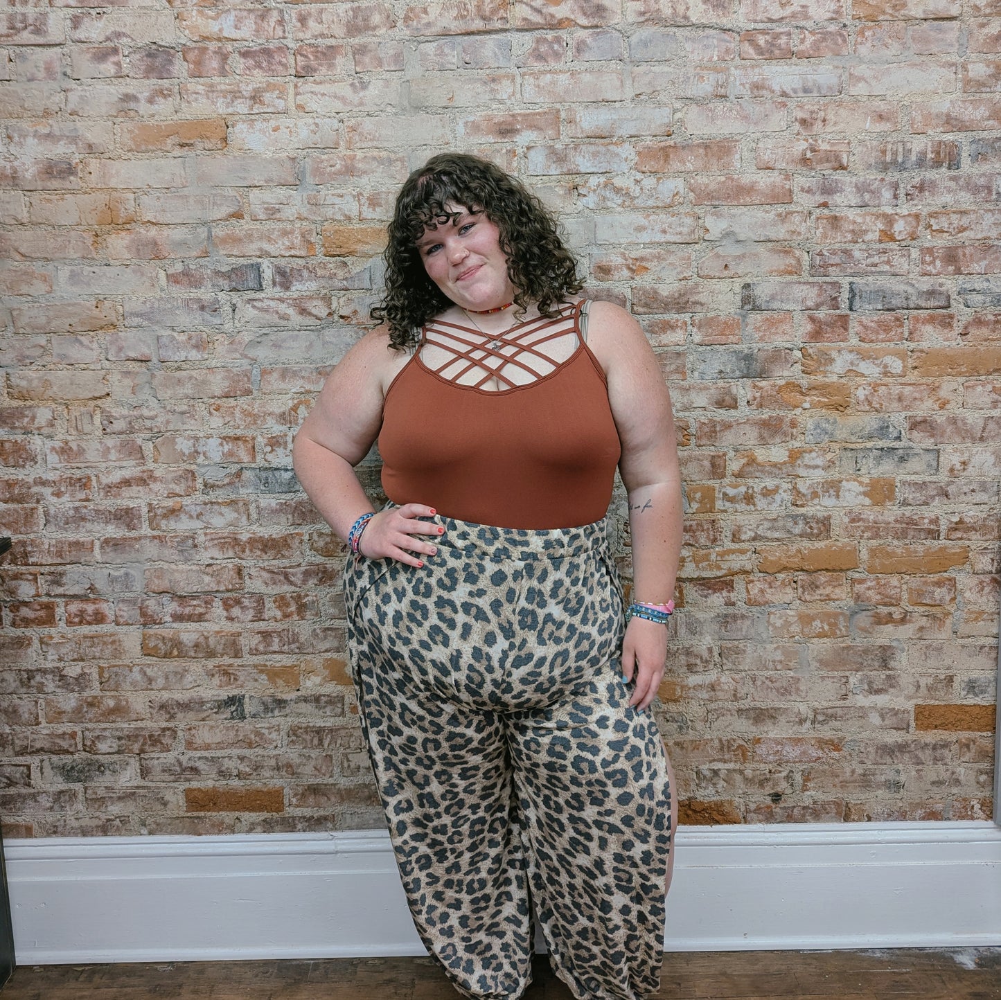 Dark Rust Criss Cross Cami Tank