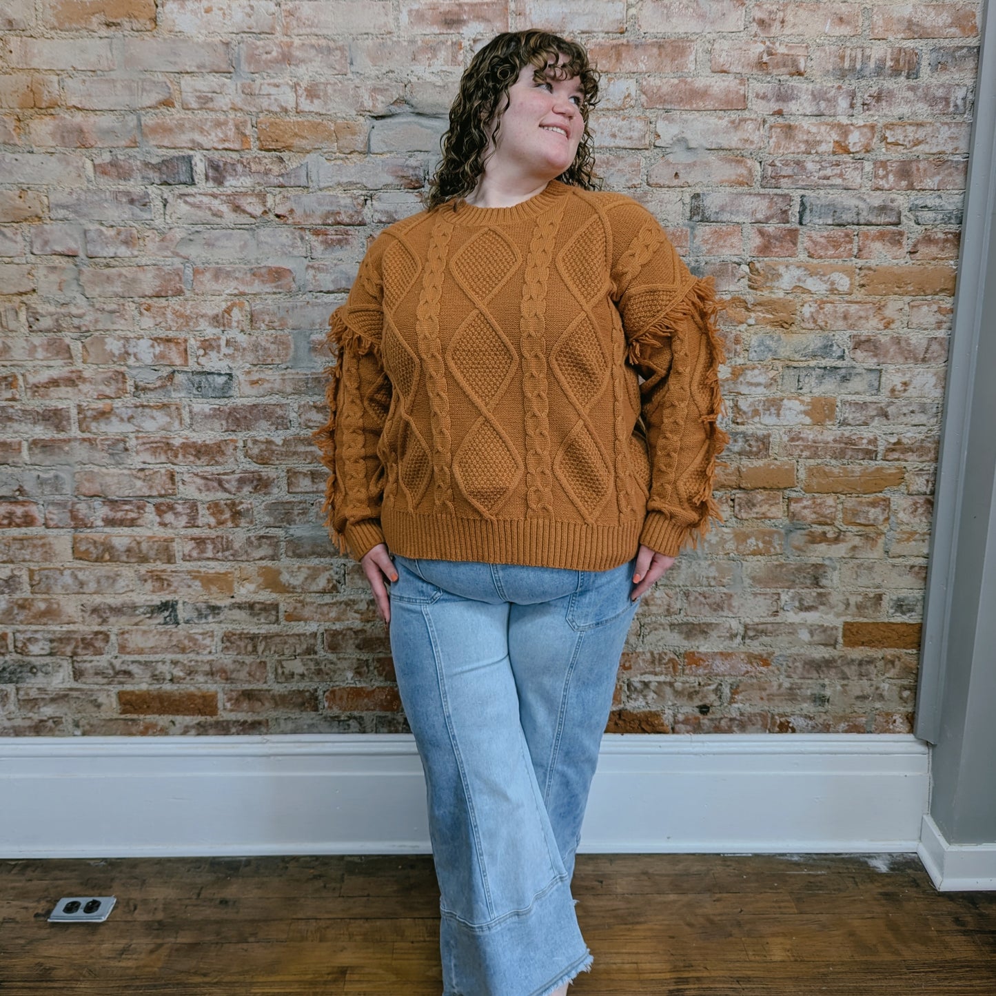 Thick Knit Fringe Sweater