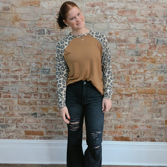 Caramel Animal Print Top