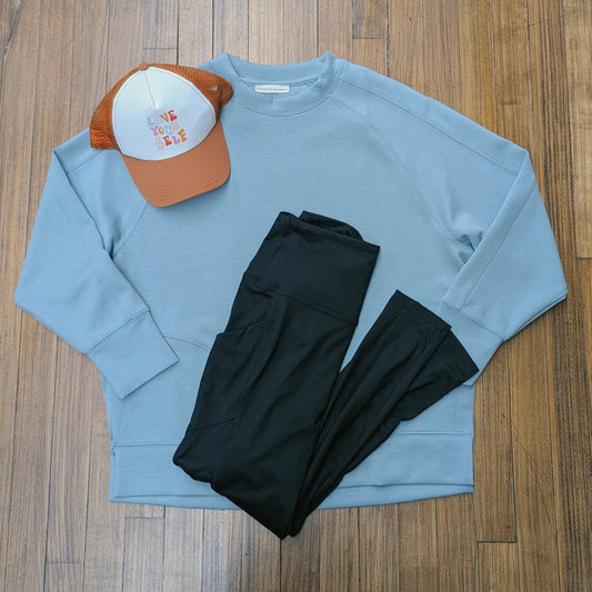 Black Wide Band Leggings with Pockets