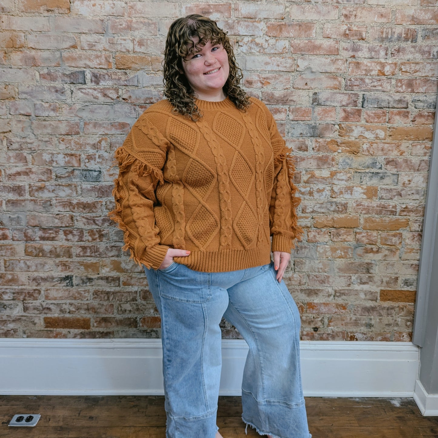 Thick Knit Fringe Sweater