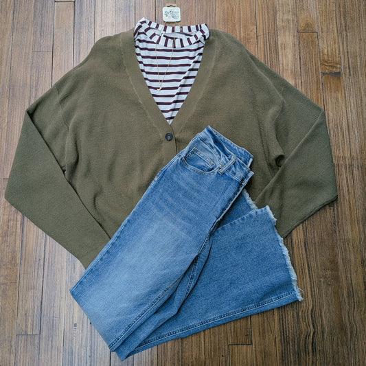 Dark Olive Cardigan