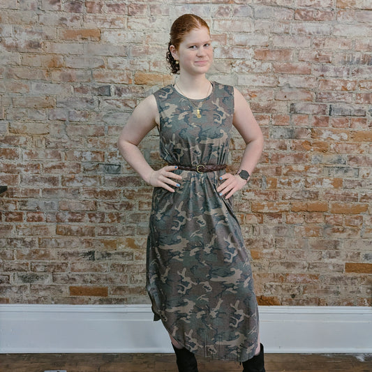 Sleeveless Camo Maxi Dress