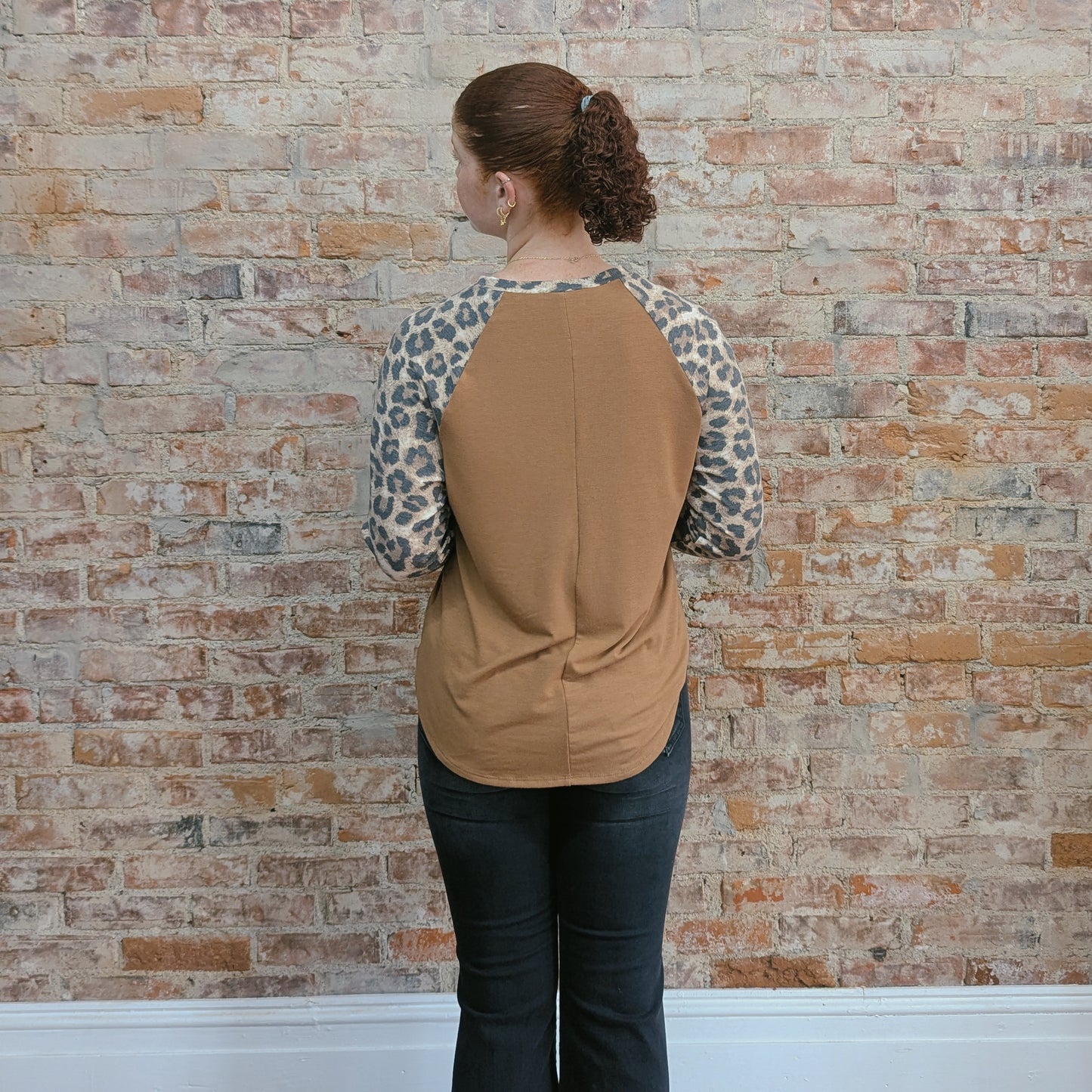 Caramel Animal Print Top