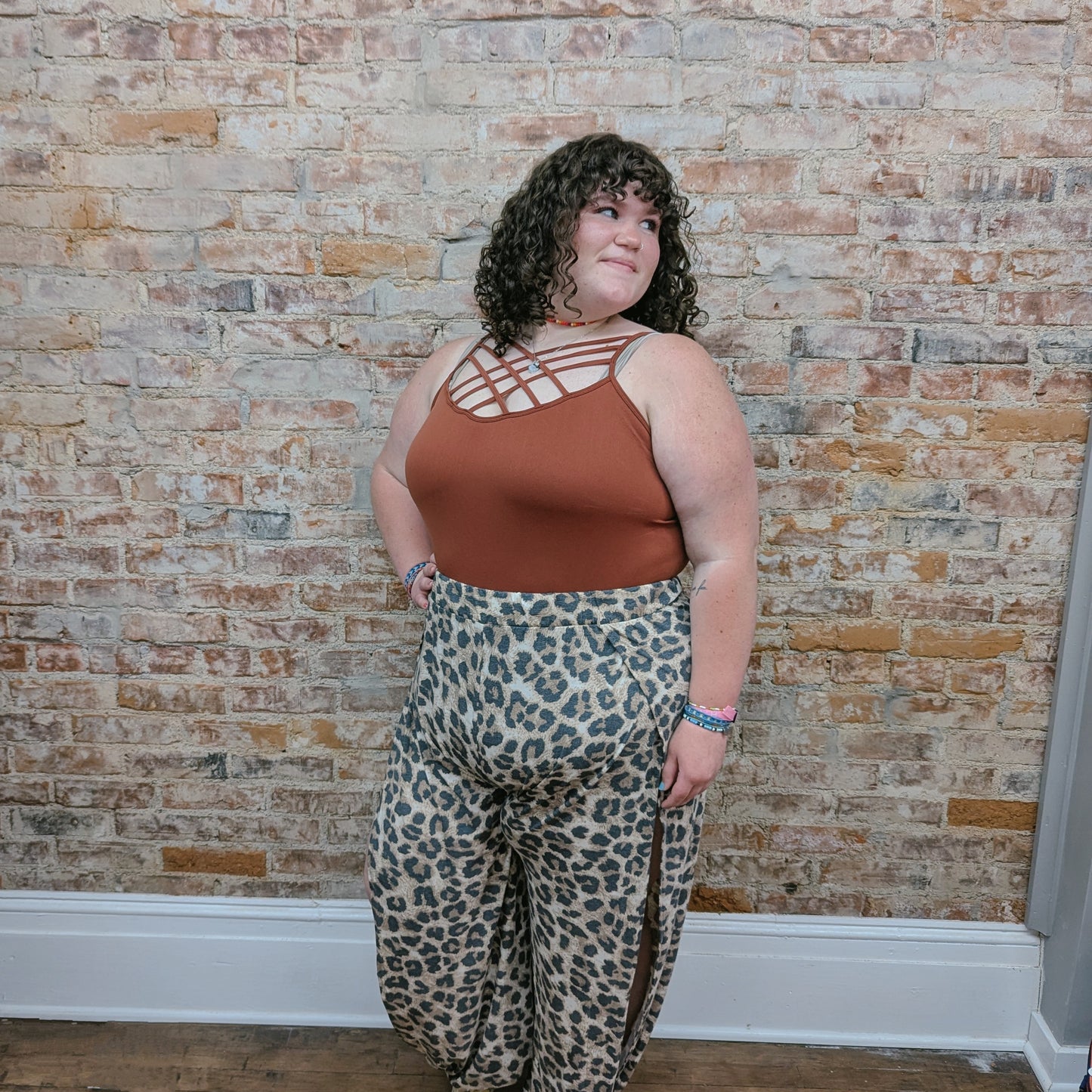 Dark Rust Criss Cross Cami Tank