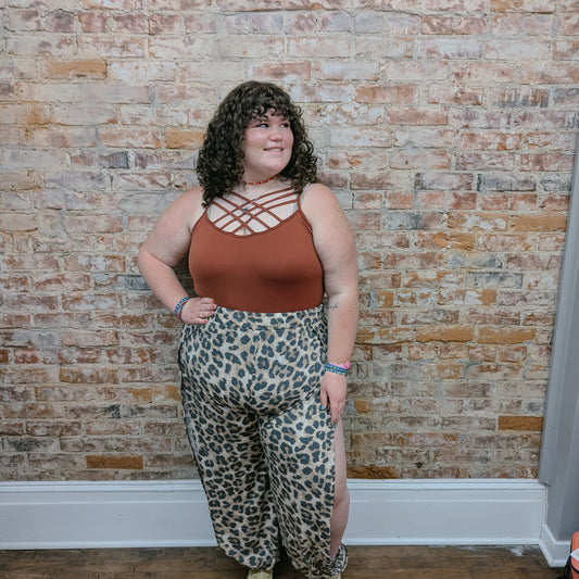 Dark Rust Criss Cross Cami Tank