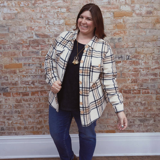 White and Pink Fleece Jacket