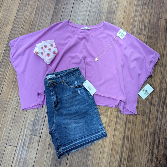 Oversized Drop Shoulder Crop