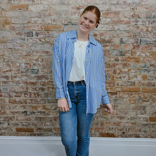 Blue Striped Button Down