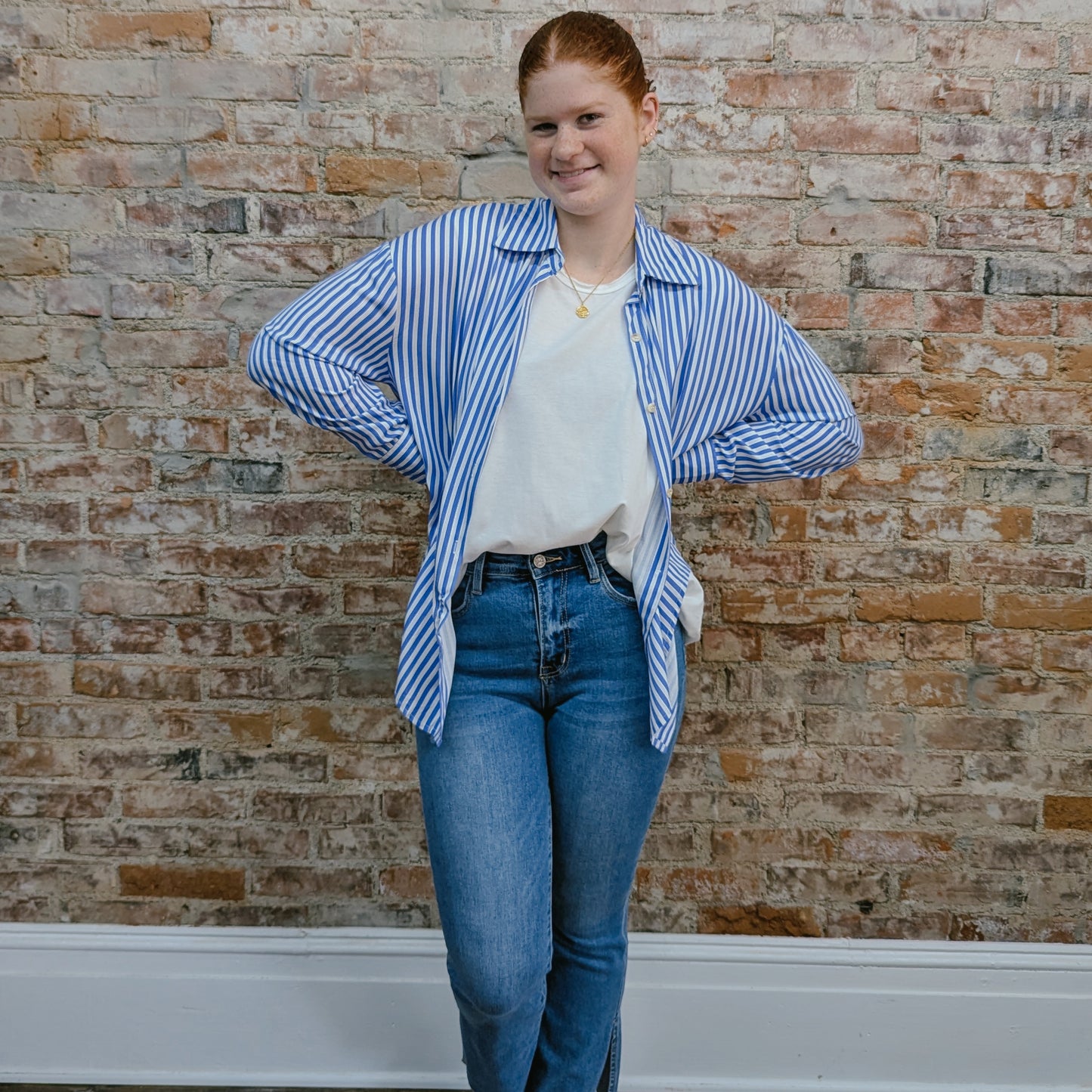 Blue Striped Button Down