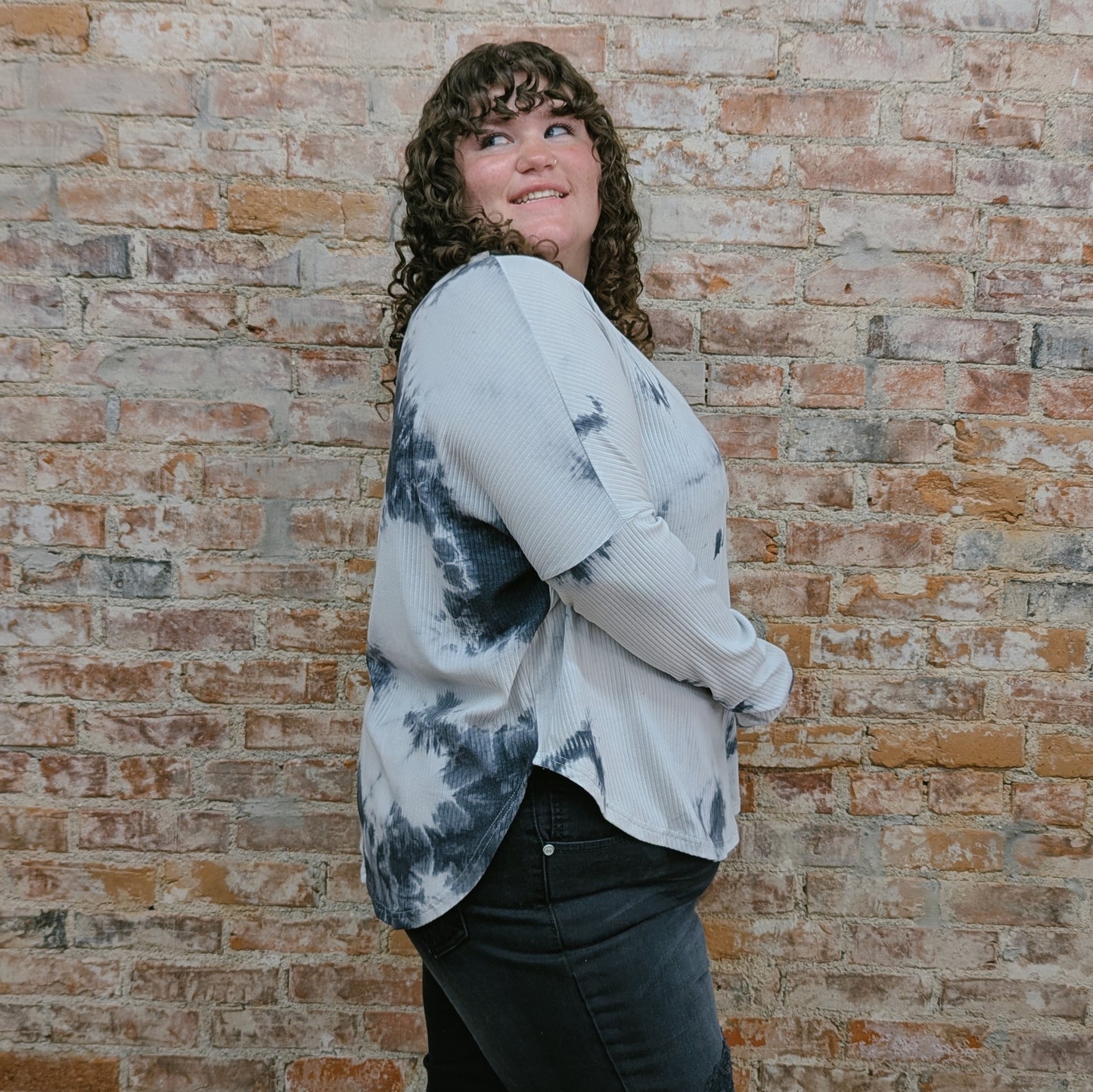 Grey Tie Dye Long Sleeve