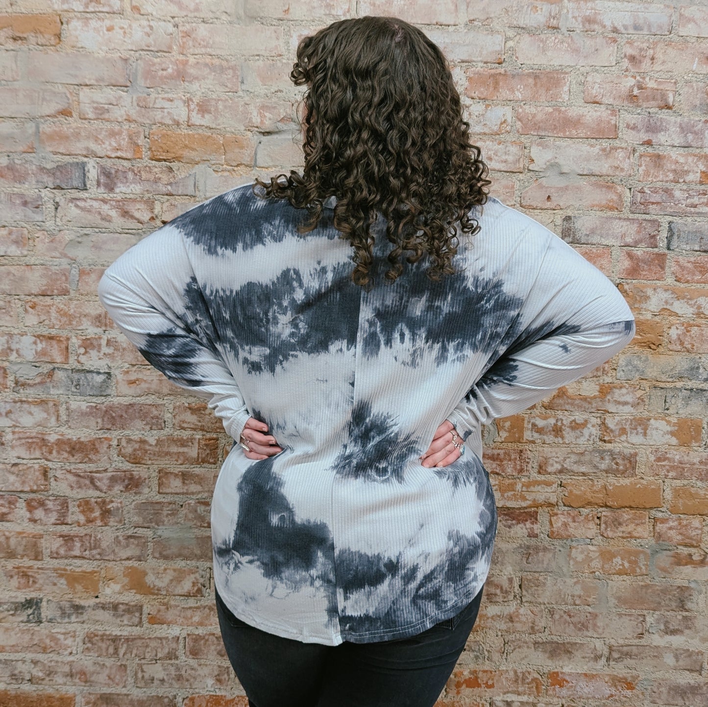 Grey Tie Dye Long Sleeve