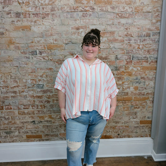 Strawberry Summer Button Top