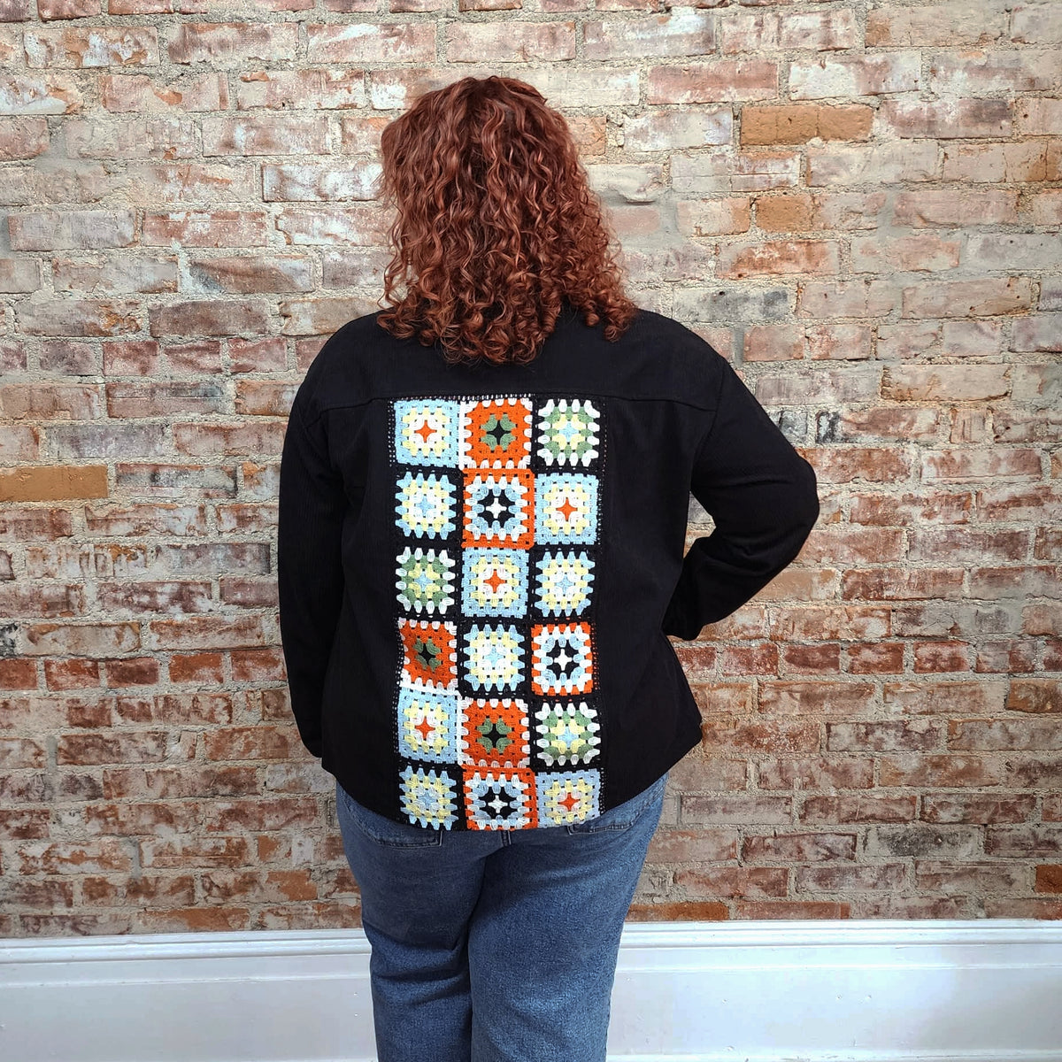 Black Granny Square Back Jacket