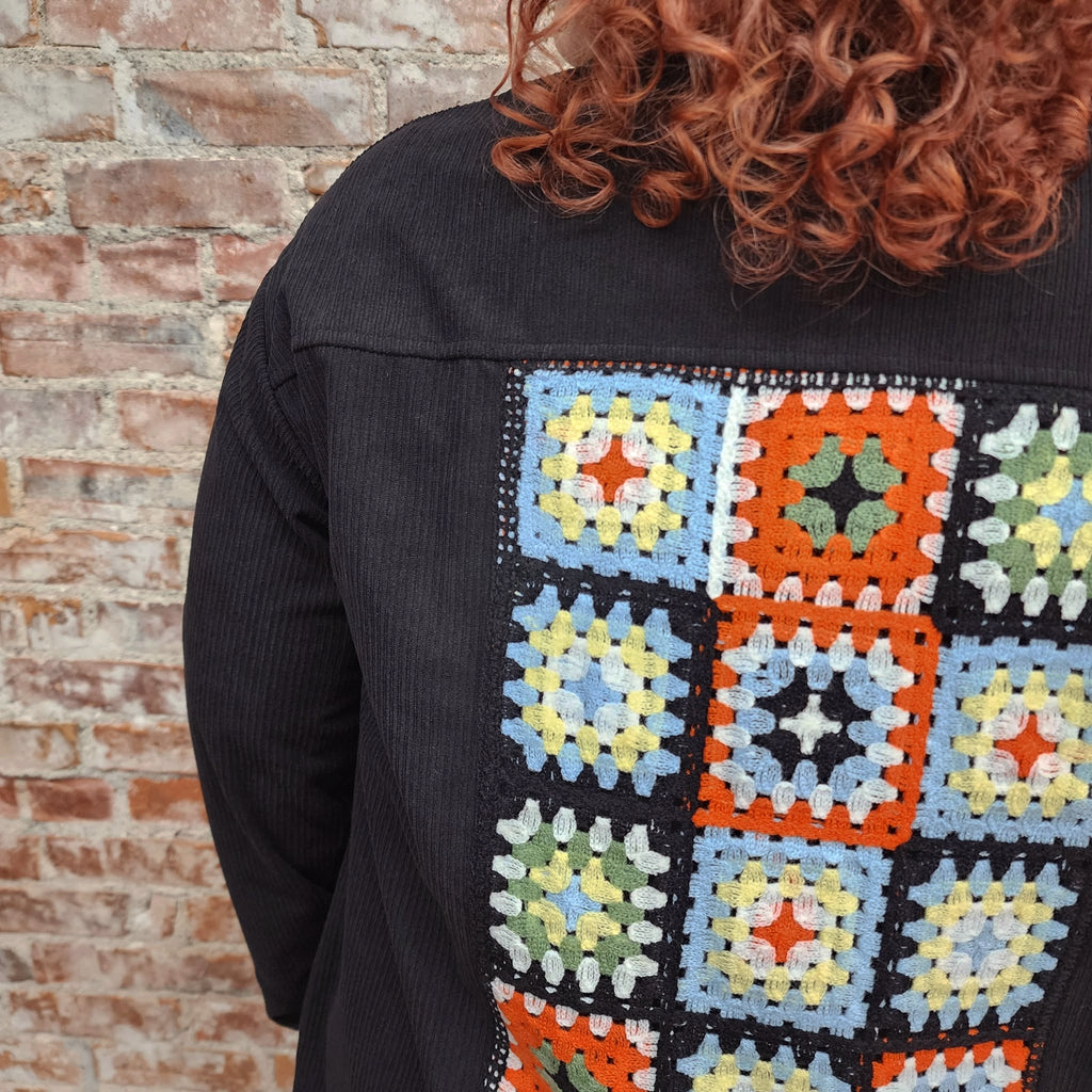 Black Granny Square Back Jacket