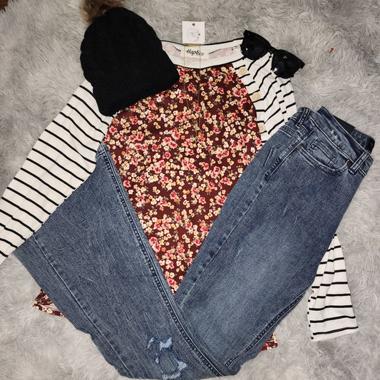 Floral Striped Top