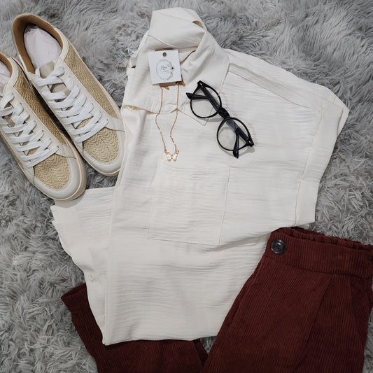 Ivory Button Down Top