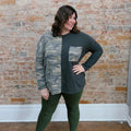 Camo Colorblock Top