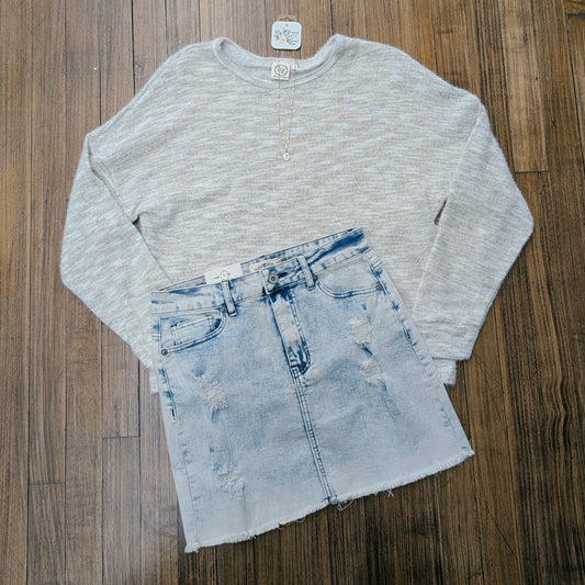 Cream Heathered Sweater