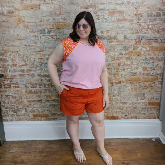 Copper Smocked Athletic Shorts
