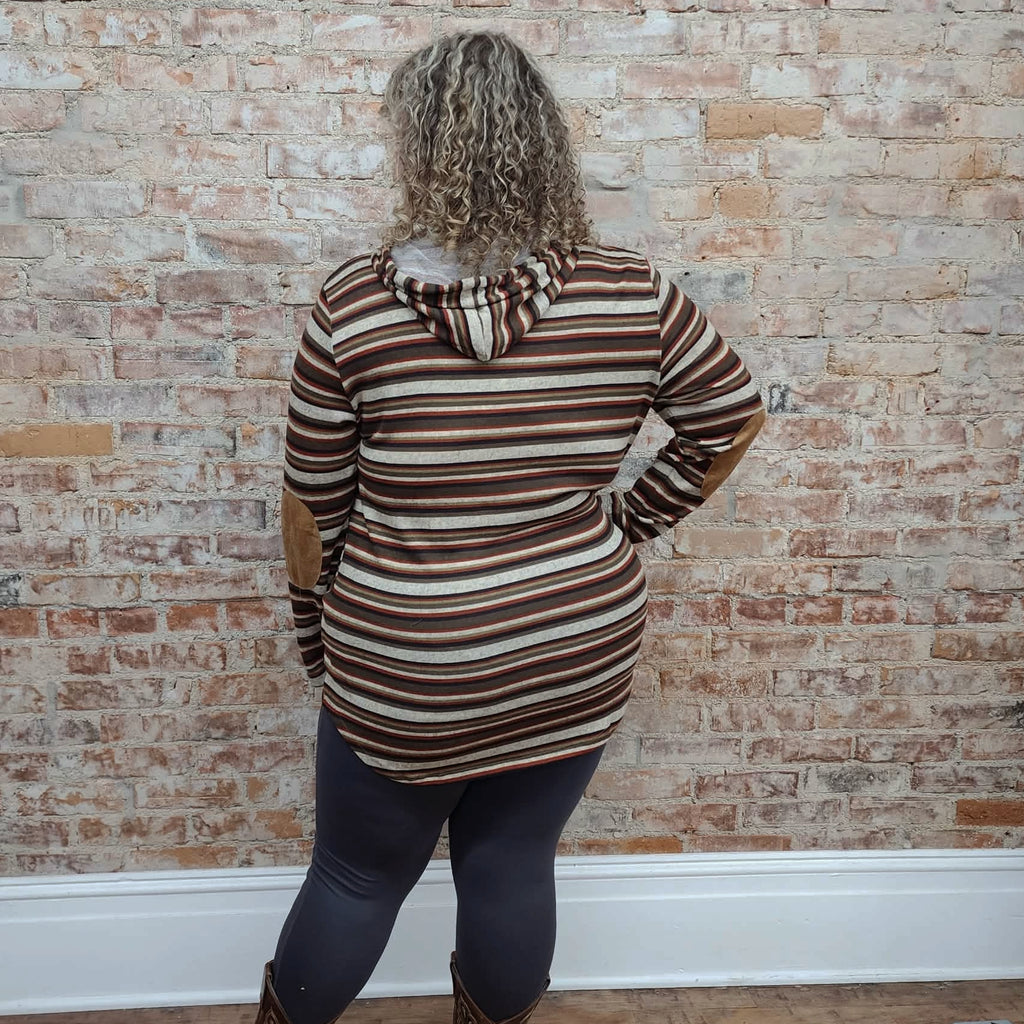 Striped Hooded Top